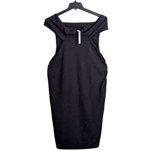 ASOS Dress Maternity Black Off The Shoulder Cotton Stretch Size 6